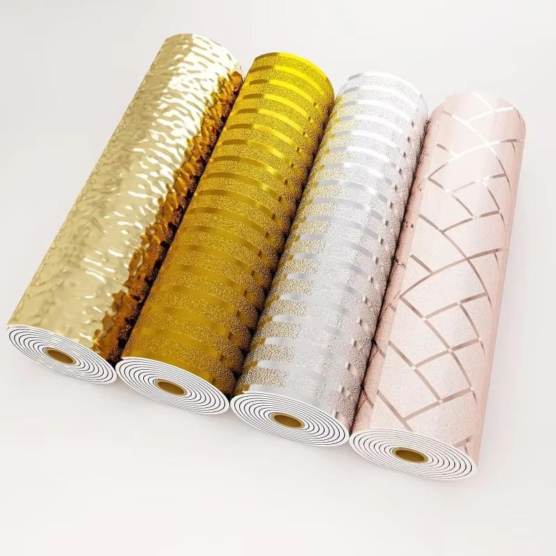 2.3mm Thick Metallic Self-Adhesive Wallpaper Waterproof Scratch-Resistant Vinyl Film Home Renovation, Living Room Bedroom Wall Decor