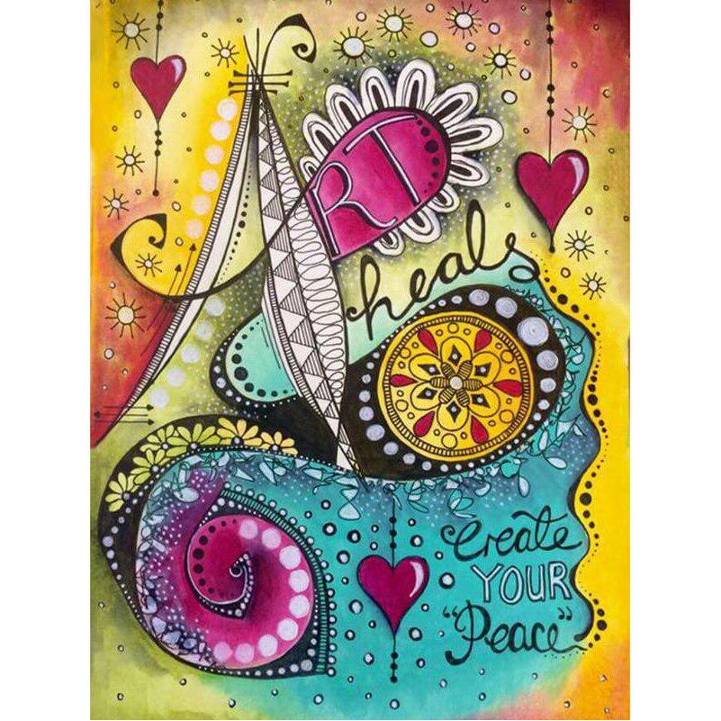 5D DIY Diamond Painting Home Heart Cross Ctitch Kit Wall Full Drilling Embroidery