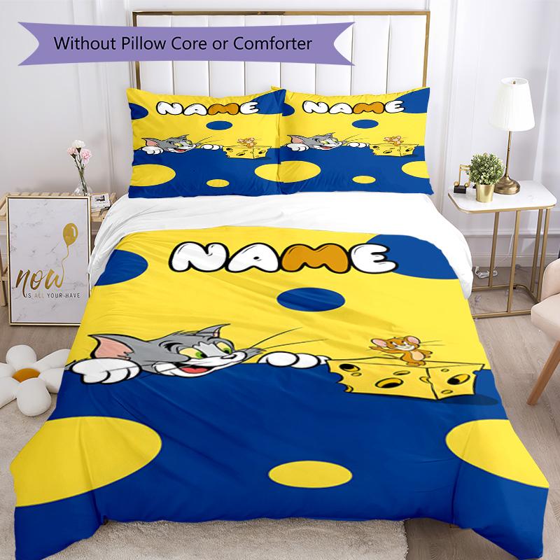 Warner Bros. Works (31) Customize Your Name Bedding Set Breathable Duvet Cover with Pillowcases Home Decoration Birthday Gift
