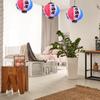2Pcs Japanese Style Hanging Lanterns Blue Cloth for Sushi Restaurant Decor Round Pendant Light Fixture Party Atmosphere Enhancer