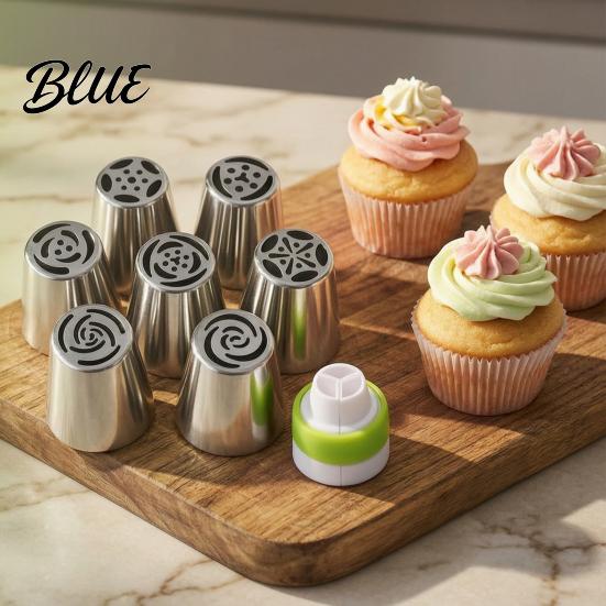 Cupcake Frosting Decorating Kits 7PCS Russian Piping Tips Set Stainless Steel Cake Pastry Tools for Desserts Nozzles Baking Supplies Wedding
