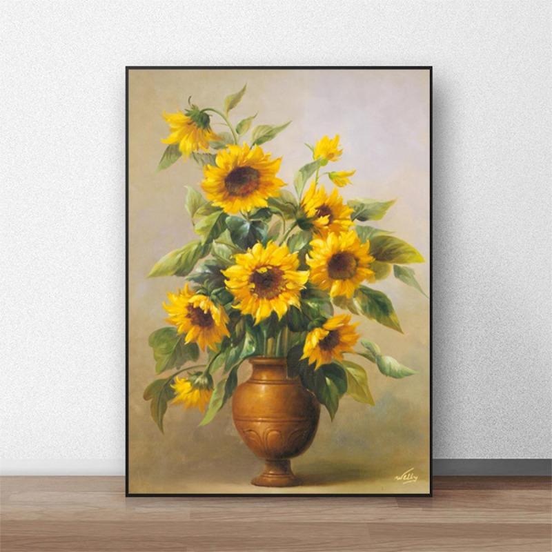 Van Gogh Sunflower Wall Art Poster Monet Abstract Vintage Mural Modern Home Decor Canvas Pictures Prints Living Room Decorate