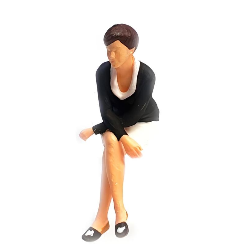 Decorative Resin Miniature People Models 1:64 Size Sitting Figure Sculpture Suitable for DIY Projects & Family Activity