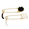 Kawaii Wiggling Tail Kitten Brooch Enamel Lapel Pin