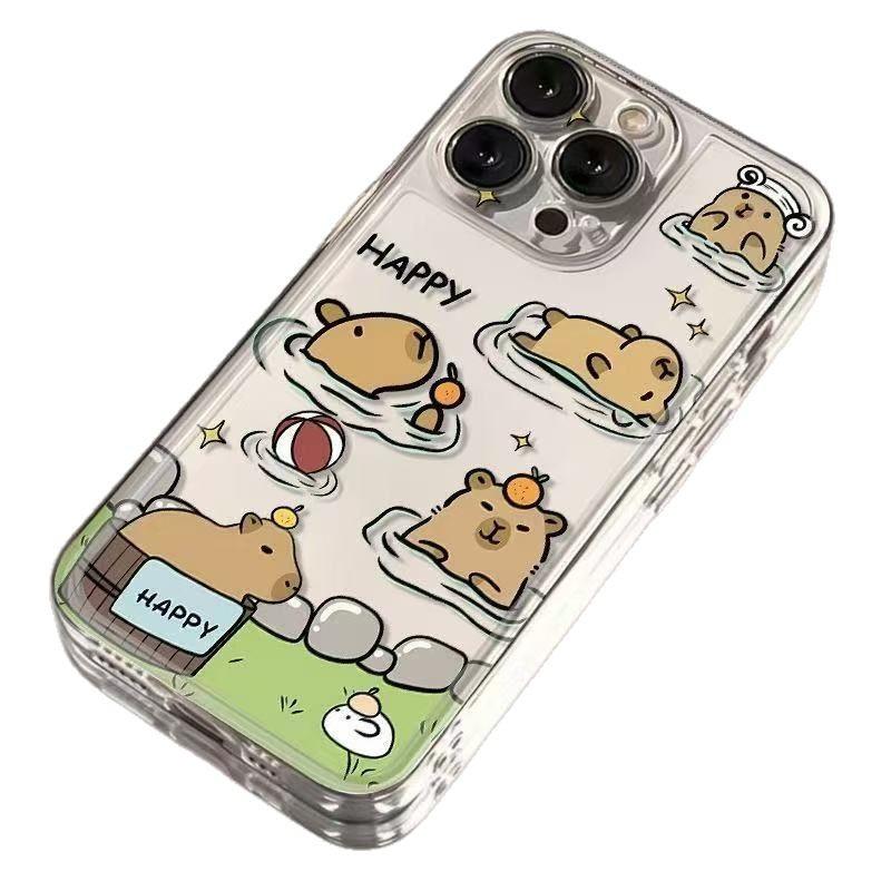 Cartoon guinea pig suitable for iphone11promax mobile phone case cute thickened transparent apple 11 anti-drop 11/11