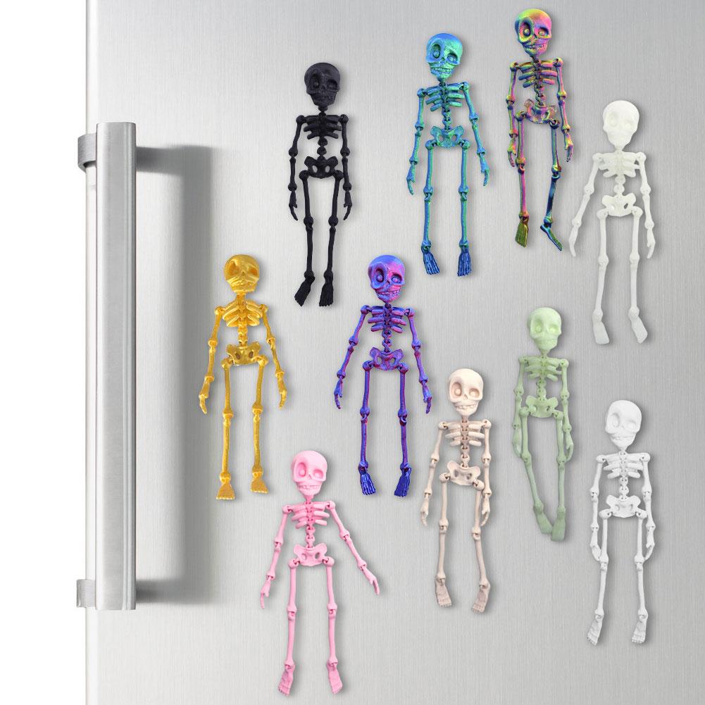 Halloween Funny Gothic Skull Magnet 3D Printed Horror Skull Magnet Fridge Sticker for Halloween Kitchen Office Whiteboards