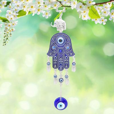 Turkish Blue Evil Eye Amulets Hand Wall Protection Hanging Lucky Pendant Wind Chimes Garden Home Decorations Ornament Blessing G