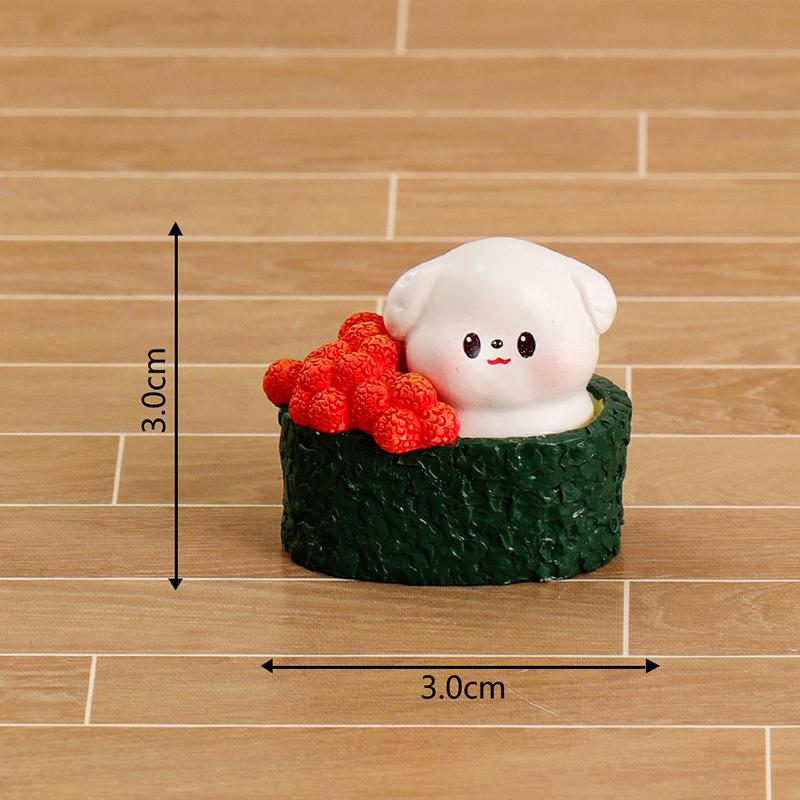 Cartoon Cute Mini Sushi Pig Cat Dog Animal Figurines Fashion Miniature Desktop Car Ornament DIY Decoration Accessories Children