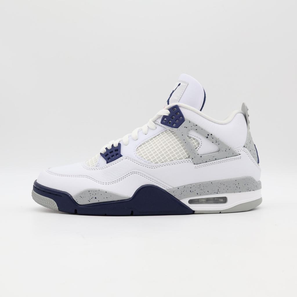 DH6927-140 Nike Air Jordan 4 Midnight Navy Grigio Fumo Chiaro Rosso Fuoco (Uomini)