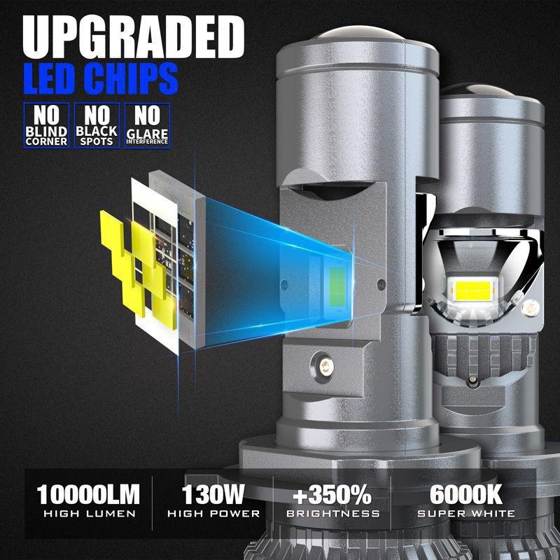 H4 led headlights lens 120W Car Headlight Bulbs integrated LED Projector Laser For Motorcycles Automobile