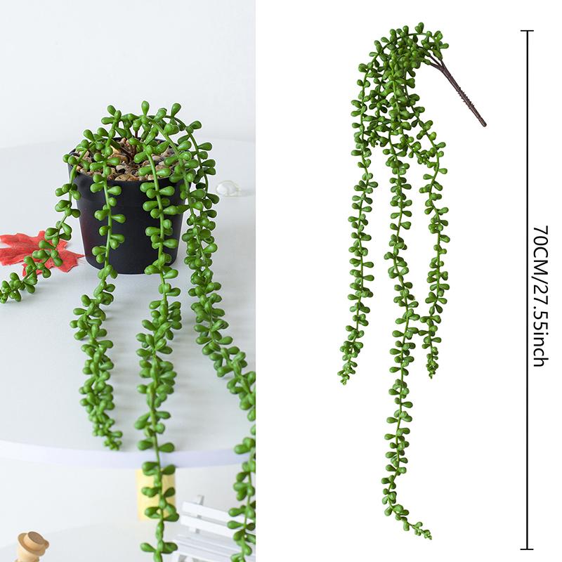 1Pc String Of Pearls Plant Lover'S Tears Artificial Hanging Succulents Plants Vine Fake Flowers Home Garden Wall Decoration