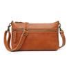 AKIYAMA Women's Handmade Genuine Leather Shoulder Bag, Crossbody Bag, Cute, Lightweight, Small, Stylish Pochette, SpringSummer (Dark Camel), W25 X