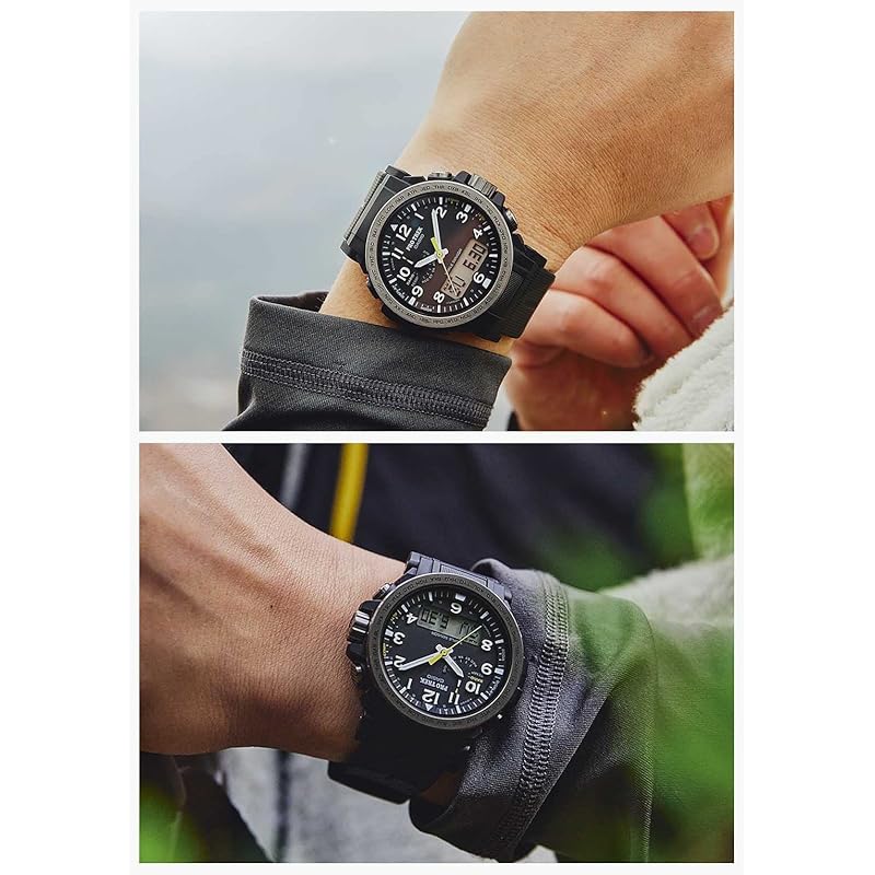 Casio Pro Trek Watch [Official Japanese Product] Climber Line Radio-Controlled Solar Watch Made with Biomass Plastic PRW-51Y-1JF Men's Black