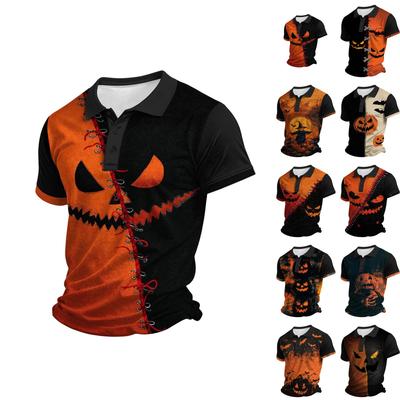 Men's Halloween Casual Short Sleeve Shirt for Party and Daily Wear