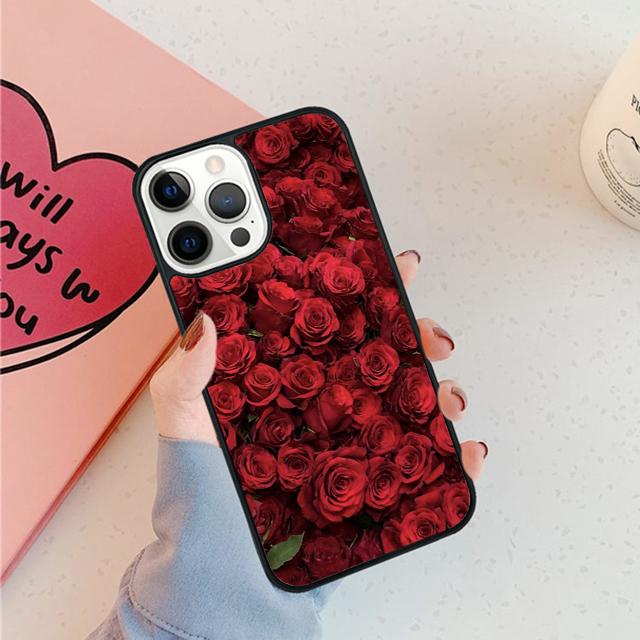 Red Rose Phone Case For iPhone 17 Air 15 16 11 12 13 14 Pro Max Cover For iPhone 17 Air Max Plus Coque Fundas Shell