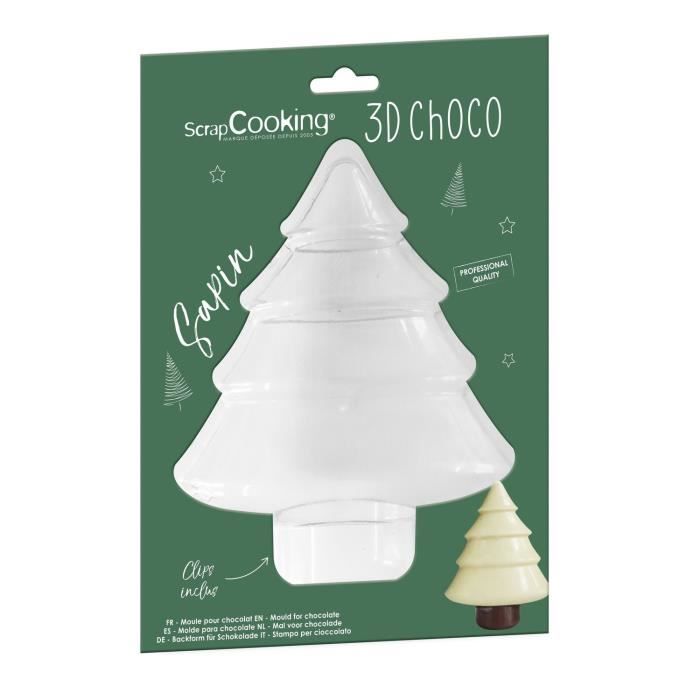 Moule à chocolat - SCRAPCOOKING - Sapin - Transparent - Plastique - 2 empreintes