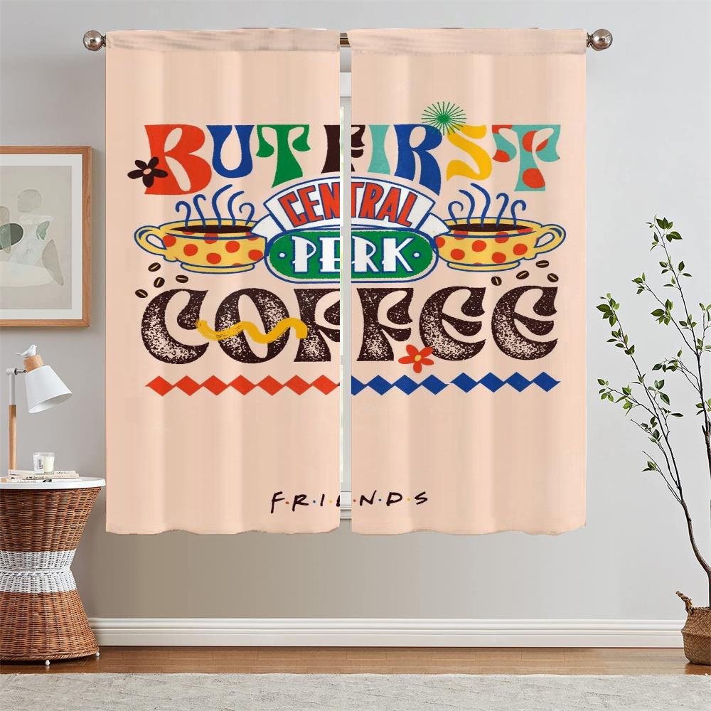Friends Tulle in Kitchen Curtains for Living Room Cover Curtain Tiebacks Black Out Curtains Blackout Blinds Bedroom Decoration