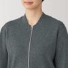MUJI Women's Milan Rib Knit Blouson, BA1P0A4A, Dark Gray, Size S