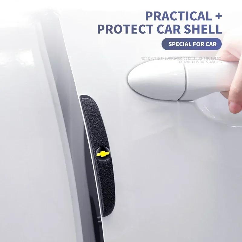 4pcs Rubber Bumper Strip Car Door Anti-Collision Emblem Sticker For Chevrolet Spark Captiva Cruze Tracker Orlando Trax Epica