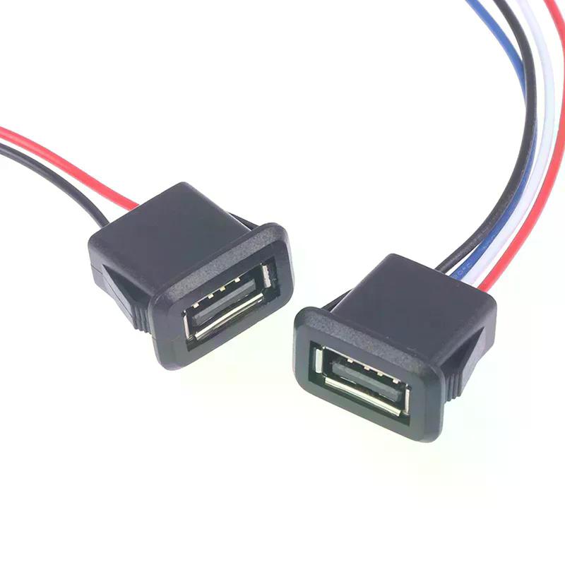 USB 2.0 Buchse Stromanschluss USB2.0 Ladeanschluss-Stecker mit Kabel USB-Ladebuchse