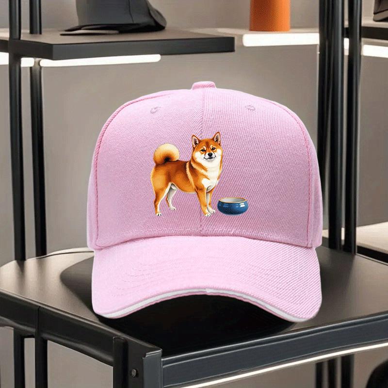 Shiba Inu Dog Graphic Baseball Cap Unisex Polyester Breathable Outdoor Adjustable Adult Hat