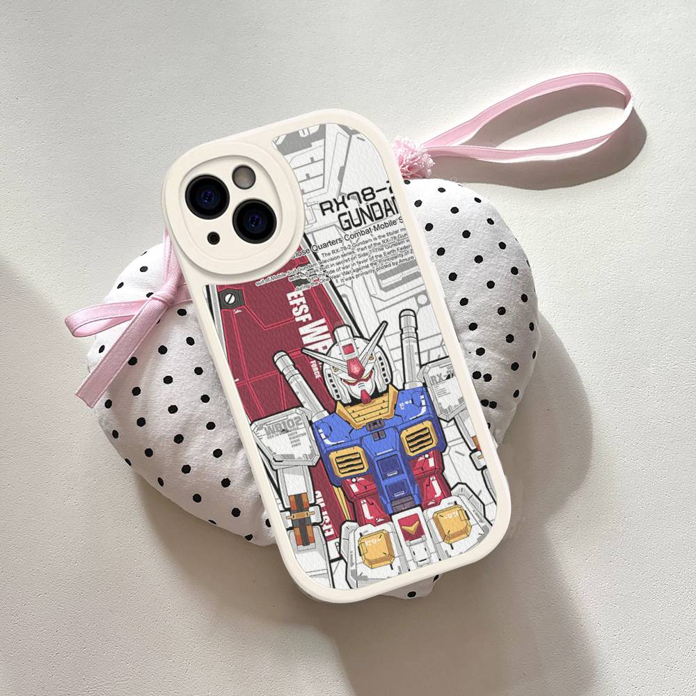 Cartoon G-Gundams Leather Phone Case For IPhone 16 15 14 13 12 11 Pro Max Plus Shockproof Cover