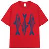 Y2k Sardines Pattern Printing T-shirt Summer Fashion Vintage   T Shirts Oversized 100% Cotton Casual T Shirt Streetwear
