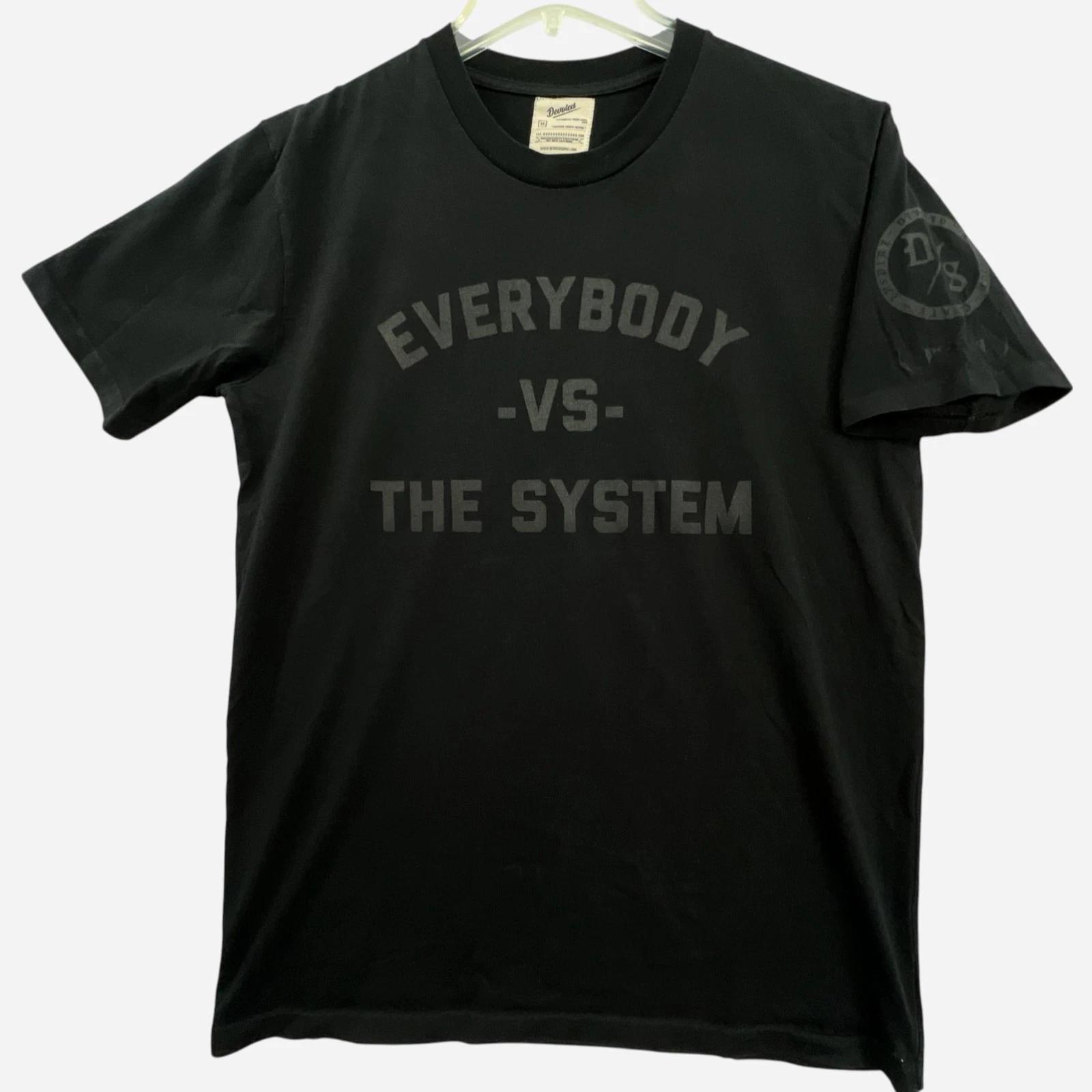 Devoted Everybody VS The System Graphic T Shirt Mens Medium Black Streetwear 2XL