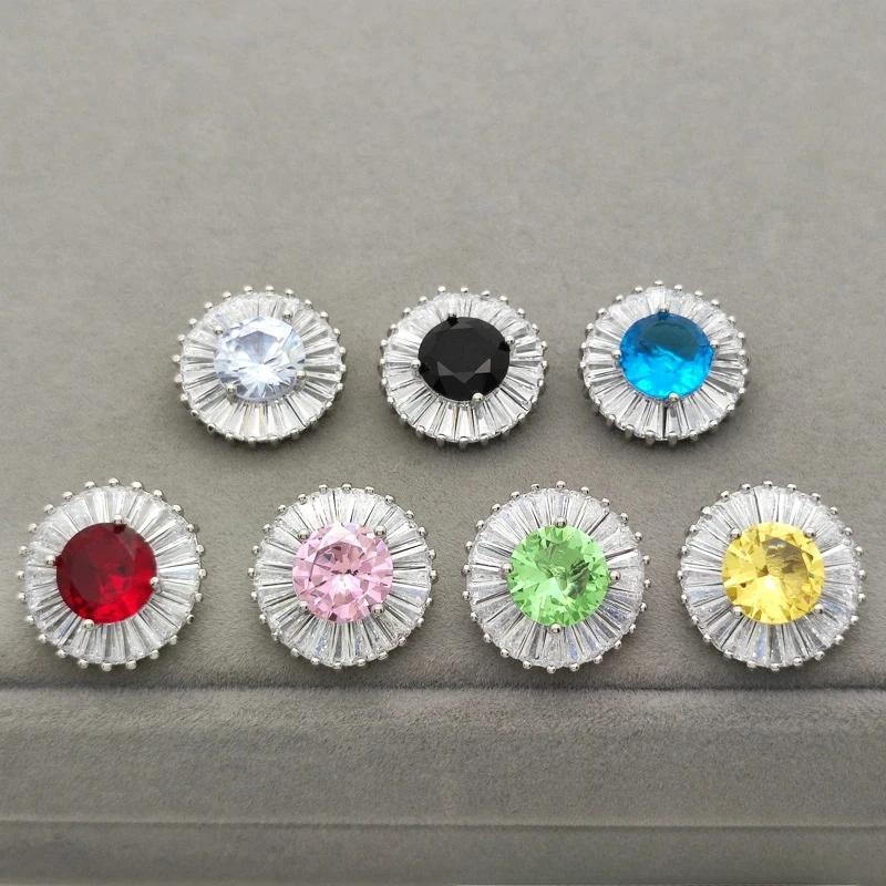 5pc Luxury Crystal Buttons for Clothing Cubic Zirconia Button for Coat Decorative CZ Sewing Buttons for Suits Cardigan