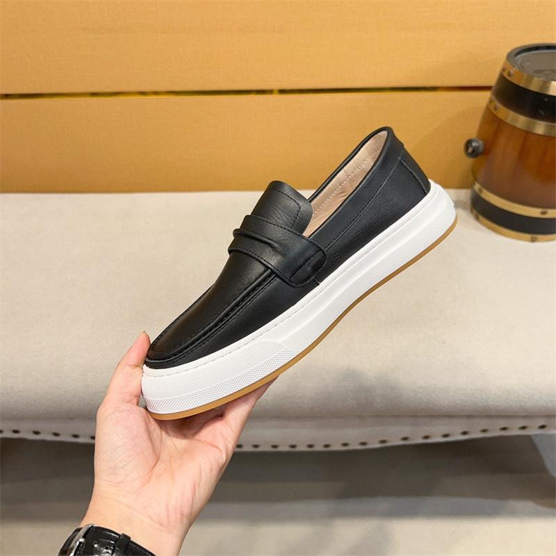 Mode Herren Freizeitschuhe echtes Leder Herren Luxus Britischer Stil Penny Loafers Slipper Herren Dicke Sohle Outdoor Ballerinas Herren Mokassins