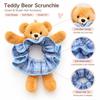 Gingham Plush Bear Scrunchie Scrunchie Hair Accessory Plush Hair Band  Ear Fluffy Ponytail Holder