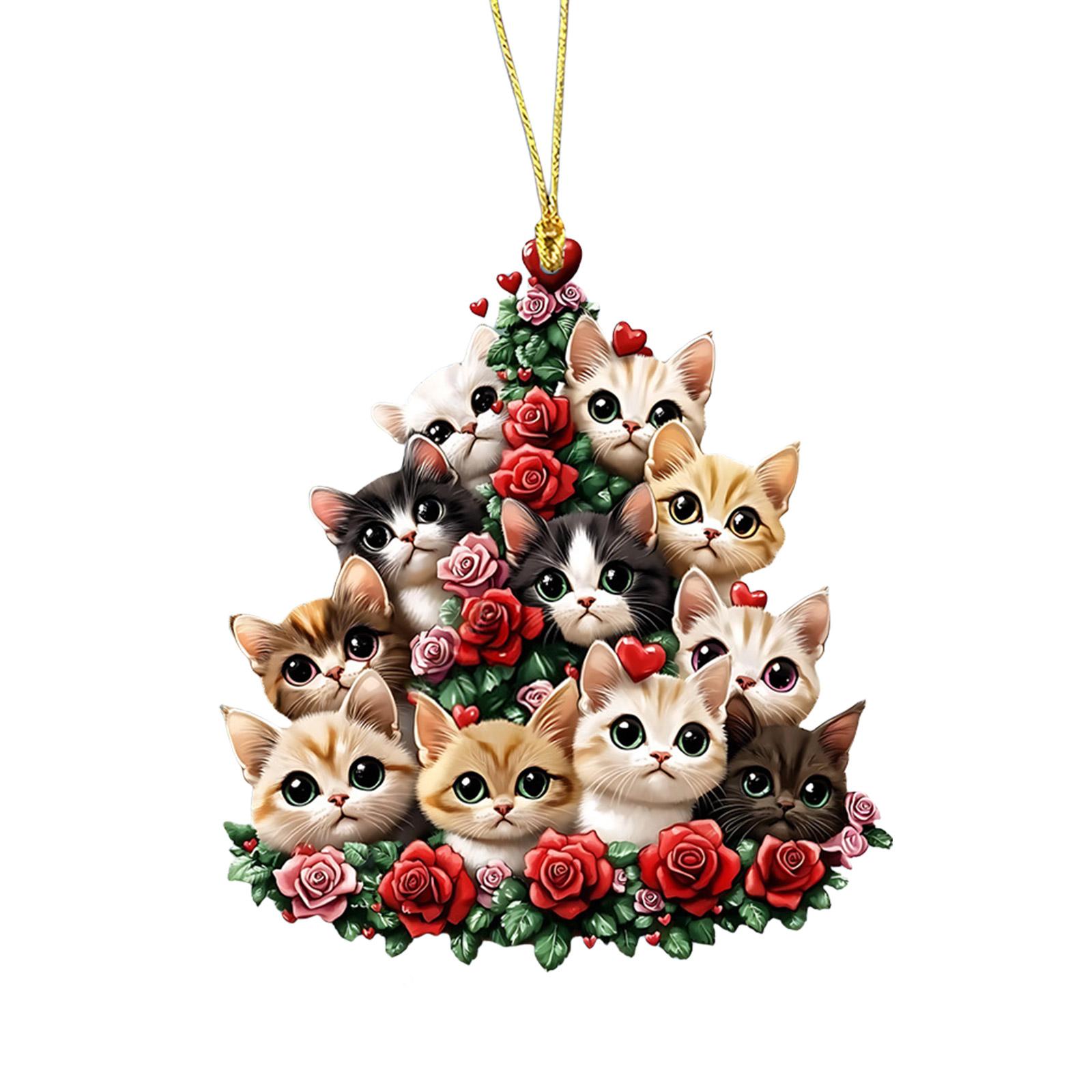 

Practical Sturdy Acrylic Cats and Dog Pendant Fashion Accessory Portable for Valentines Day Gifts or Car Decoration 1