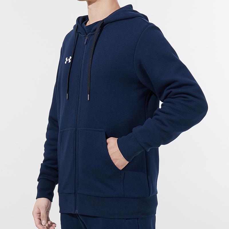 Under Armour Logo Print Sports Training Knit Hooded Jacket Men Jacket College-Blue 21600305-408