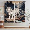 White Tiger Mountain Sea Classics Curtains for Kitchen Curtains 2 Pieces Window Partition Fabric Curtain for Children's Room