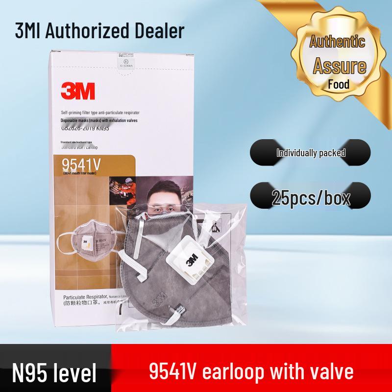 3M 9501+ KN95 Folding Anti-Dust & Anti-Smog Mask with Valve & Ear Loop, Individually Packaged