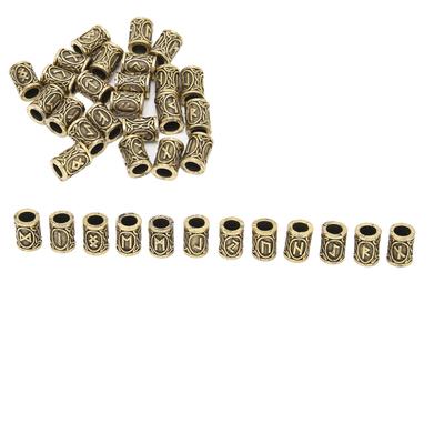 24pcs Viking Beard Beads Bronze 24 Designs DIY Zinc Alloy Material Hair Decoration