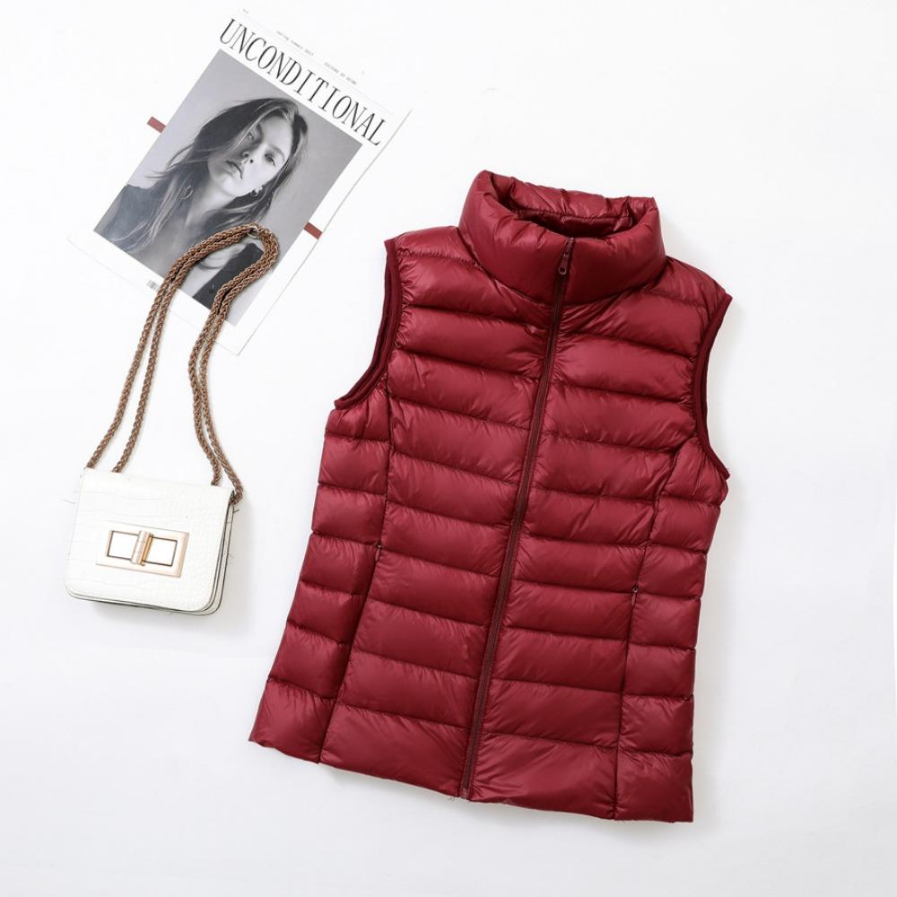 Women's Lightweight Down Vest Women's Plus Size Slim Fit Short-Length Fall/Winter Vest Arrival Portable Mini Vest