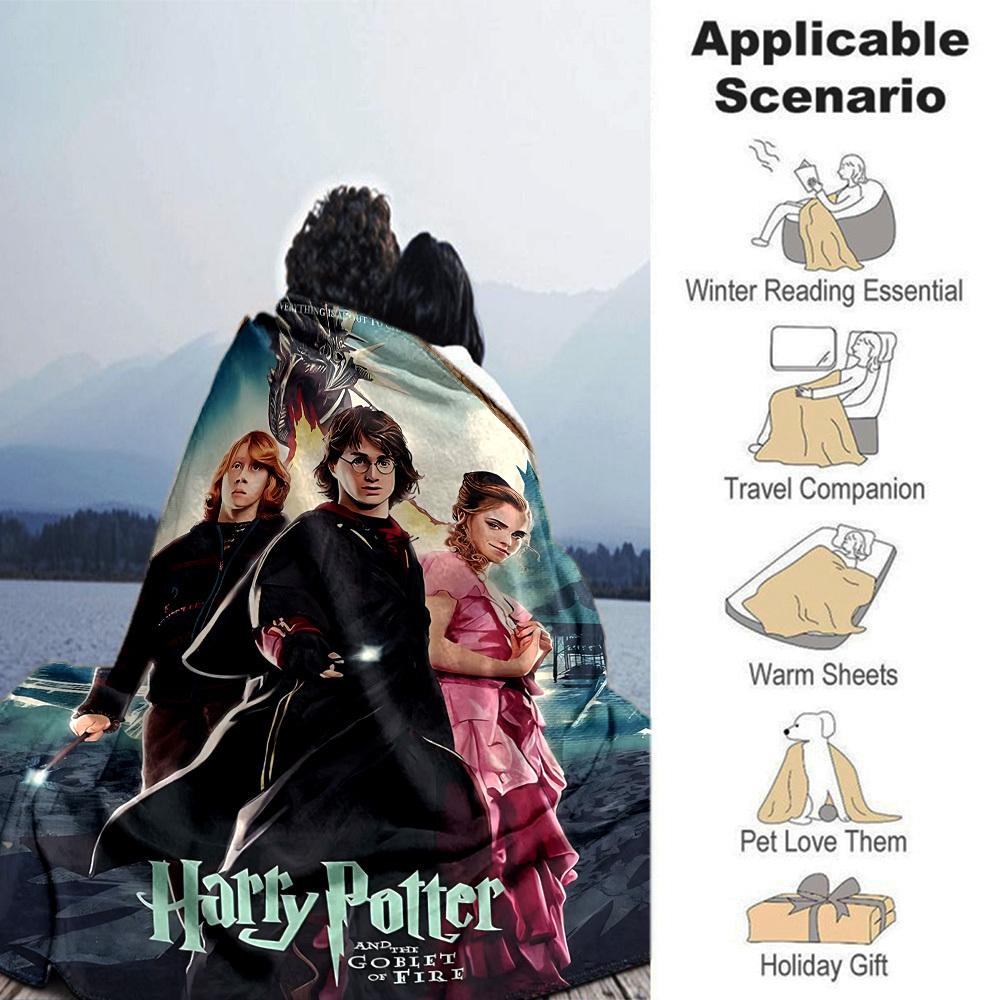 1pc Harry Potter, Goblet of Fire Flannel Blanket Soft Warm Throw for Home, Office, Travel, All-Season Cozy Bedding Gift L1399