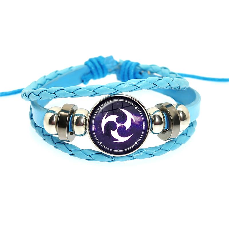Genshin Impact Spiel Cosplay Requisite Auge Gottes Wasser Wind Donner Feuer Gestein Eis Element Lila Armband Schmuck Fans Geschenk