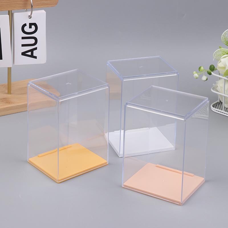 1 Stück Transparente Ausstellungsvitrine Hochwertige Acryl-Aufbewahrungsbox Staubdichte Verdickte Puppen-Auslagebox für Zuhause