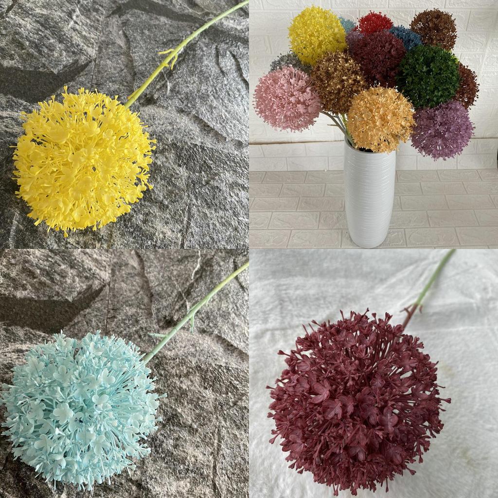 Plastic Allium Giganteum Wedding Decoration With Large Leaf Ball For Home And Event Decor