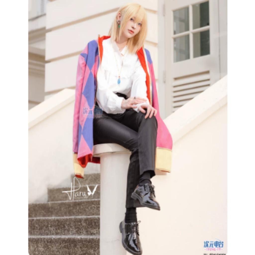Howl Cosplay Costume Anime Full Set With Jacket Shirt Pants Necklace Earnings For Halloween Comic Con Big Size Howl Outfits