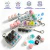 Light Up Keyboard Keychain Crystal Clicker Fidget Toy Stress Relief Sensory Toy Portable Car Desk Decor Gift for Adults Kids