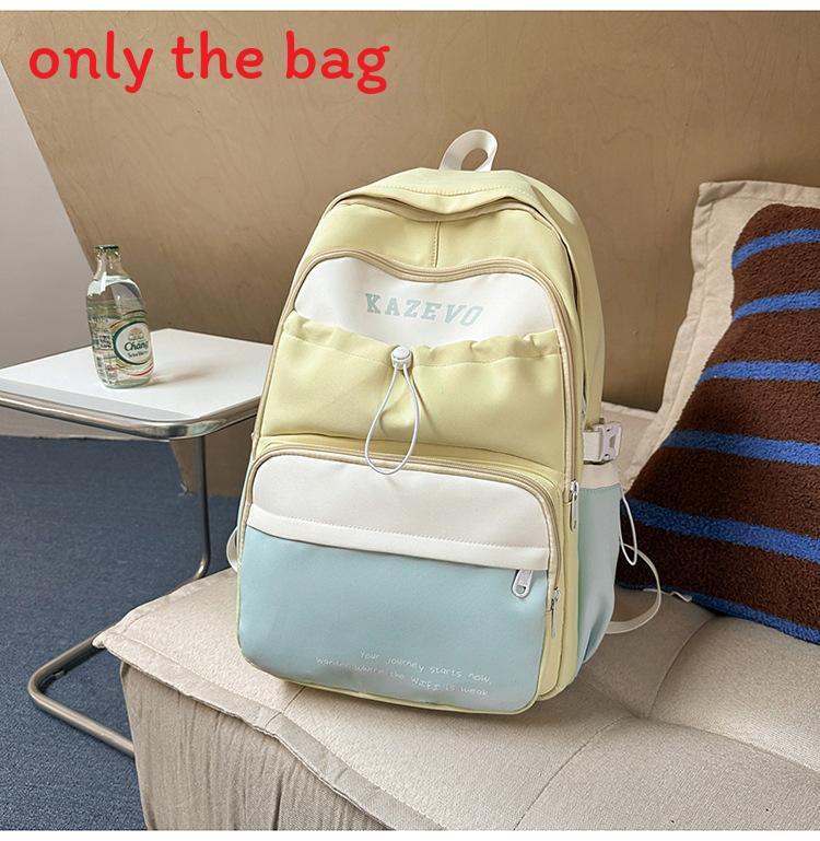 Nylon Womens Casual Backpack With Letter Print And Color Blocking Design For Daily Use