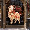 Festive Home Glass Stickers 2027 Year of Goat Window Cling Russian Happy New Static Style Film Sticker PVC Decal for and Store Holiday Party
