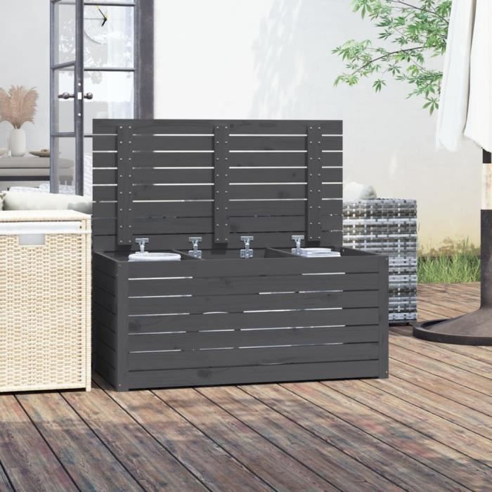 VidaXL Boîte de jardin gris 101x50,5x46,5 cm bois massif de pin 823950