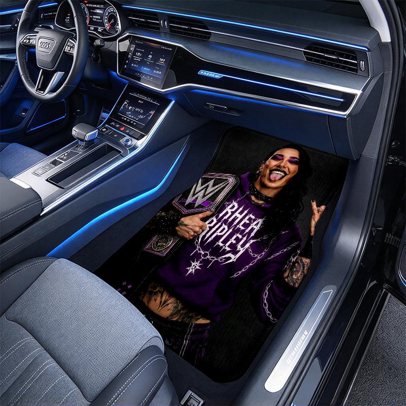 Mtdwwe Rhea R Black Full Coverage All-Season Car Floor Mats, XPE Non-Slip Wear-Resistant Textured Carpets for SUV Interiors