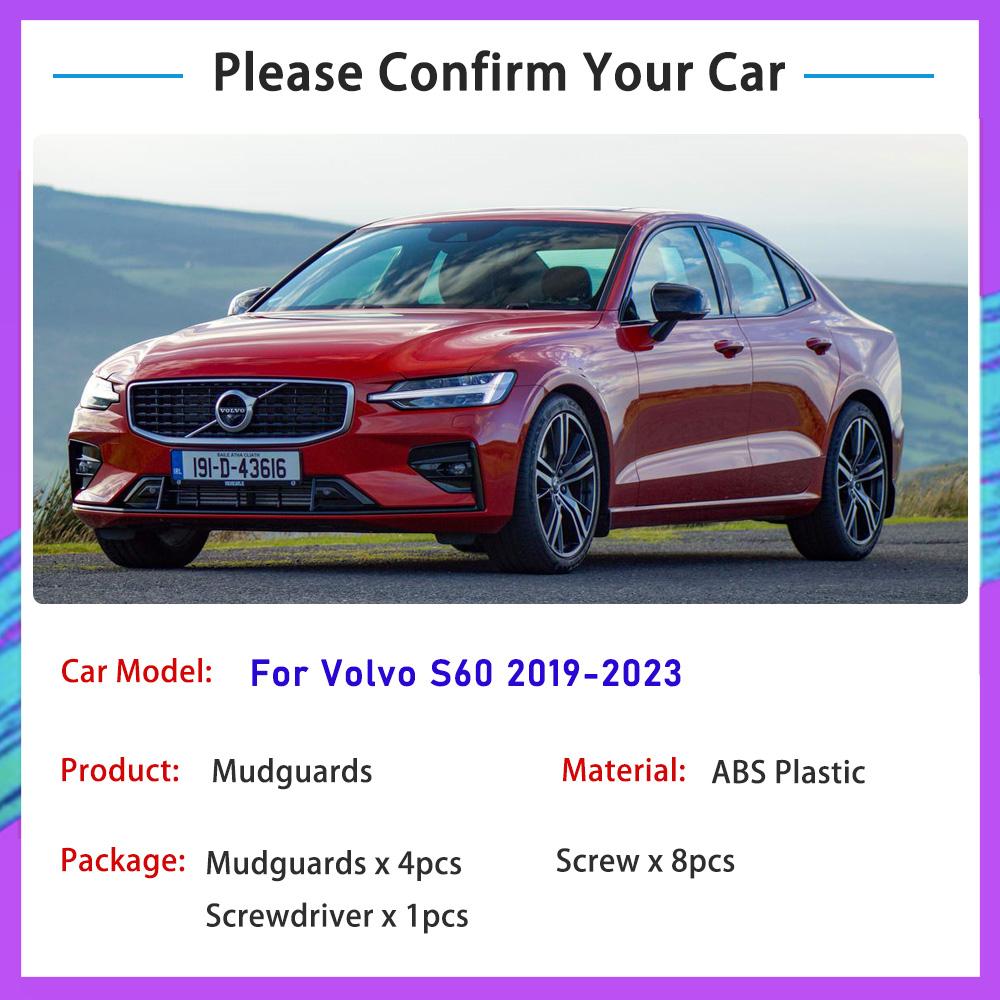 Front Rear Car Mud Flaps For Volvo S60    2022 2023 Mudflaps Splash Guards Mud Flap Mudguards Fender Auto Accessorie