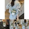 Childrens Green Cotton Knit Frog Mini Crossbody Bag With Soft Structure For Daily Activities