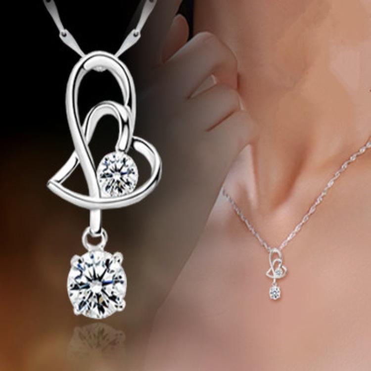 Weihua, Colier Placat cu Argint Heart Snuggle, Accesorii, Mărgele, Pandantive Populare